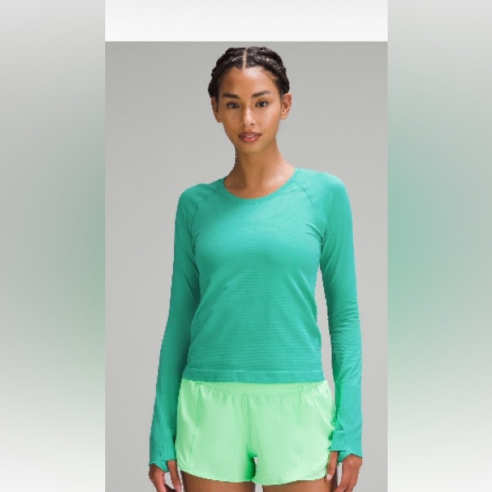 lululemon athletica Swiftly Green Long Sleeve Top Waist Length